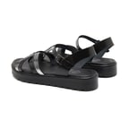 Siyah Gaia Kadın Deri Sandalet