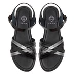 Siyah Gaia Kadın Deri Sandalet