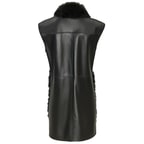 Siyah Gladys Kadın Uzun Kürk Yelek