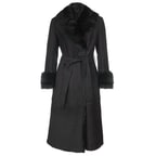 Siyah Ileanna Kadın Kürk Kaban