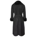 Siyah Ileanna Kadın Kürk Kaban