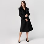 Siyah Ileanna Kadın Kürk Kaban