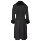 Siyah Ileanna Kadın Kürk Kaban