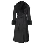 Siyah Ileanna Kadın Kürk Kaban