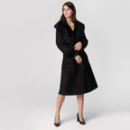 Siyah Ileanna Kadın Kürk Kaban