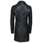 Siyah Kadın Deri Trençkot