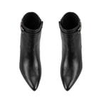 Siyah Kadın DesaComfort Toka Aksesuarlı Topuklu Deri Bot