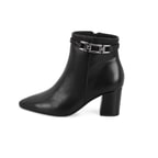 Siyah Kadın DesaComfort Toka Aksesuarlı Topuklu Deri Bot