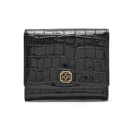 Siyah Kadın Kroko Baskılı Deri Cüzdan