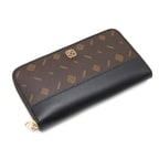 Siyah Kadın Monogram Deri Cüzdan