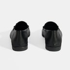 Siyah Kadın Toka Aksesuarlı Deri Loafer