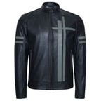 Siyah Ligne Erkek Deri Mont