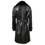 Siyah Marjorie Kadın Deri Trençkot