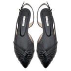 Siyah Nodo Kadın Deri Babet