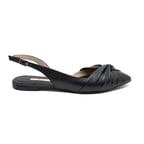 Siyah Nodo Kadın Deri Babet