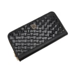 Siyah Örgü Deri Kadın Cüzdan