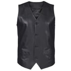 Siyah Pedro Erkek Deri Yelek