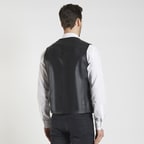 Siyah Pedro Erkek Deri Yelek