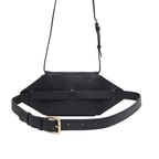 Siyah Rose Kadın Deri Bel Çantası