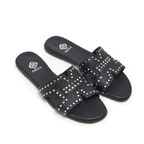 Siyah Sofia Kadın Deri Terlik