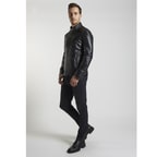 Siyah Tiago Erkek Deri Ceket