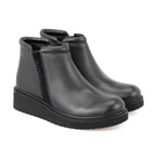 Stella Siyah Kadın Fermuarlı Deri Bot