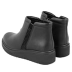 Stella Siyah Kadın Fermuarlı Deri Bot