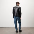 Steven Siyah Erkek Deri Mont