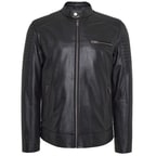 Steven Siyah Erkek Deri Mont