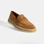 Taba Erkek Örgü Detaylı Süet Loafer