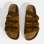 Taba Kadın Toka Detaylı Süet Terlik