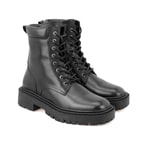 Teemo Siyah Kadın Fermuarlı Deri Postal Bot