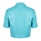 Teresina Turkuaz Kadın Deri Gömlek