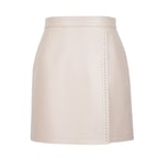 Terza Bej Kadın Deri Mini Etek