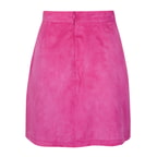 Tiberia Pembe Kadın Süet Deri Mini Etek