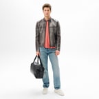 Tirona Gri Erkek Deri Mont