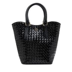 Tulip Siyah Kadın Örgü Deri El Çantası