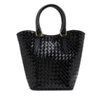 Tulip Siyah Kadın Örgü Deri El Çantası