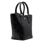 Tulip Siyah Kadın Örgü Deri El Çantası