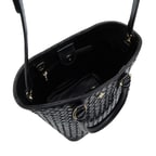 Tulip Siyah Kadın Örgü Deri El Çantası