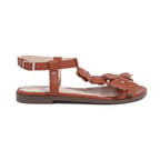 Turuncu Belle Kadın Deri Sandalet