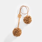 Turuncu Çiçek Figürlü Monogram Detaylı Deri Charm