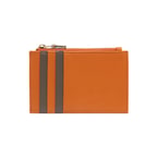 Turuncu Fermuarlı Deri Kartlık