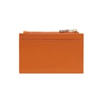 Turuncu Fermuarlı Deri Kartlık