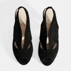 Ursula Siyah Kadın Topuklu DesaComfort Süet Sandalet