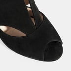 Ursula Siyah Kadın Topuklu DesaComfort Süet Sandalet