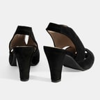 Ursula Siyah Kadın Topuklu DesaComfort Süet Sandalet