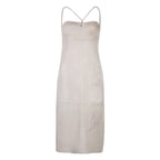 Verona Bej Kadın Nakışlı Süet Deri Elbise