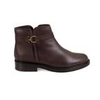 Vesla Metal Aksesuarlı Kahve Kadın Deri Bot