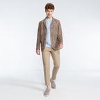 Vilelmo Taba Erkek Süet Blazer Deri Ceket